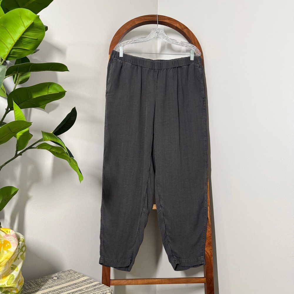 J. Jill Pure Jill LARGE Relaxed Tapered 100% Lyocell Pants in Light Black Sand